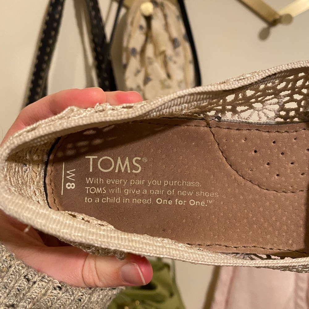Cream Crochet Toms - Picture 4 of 4